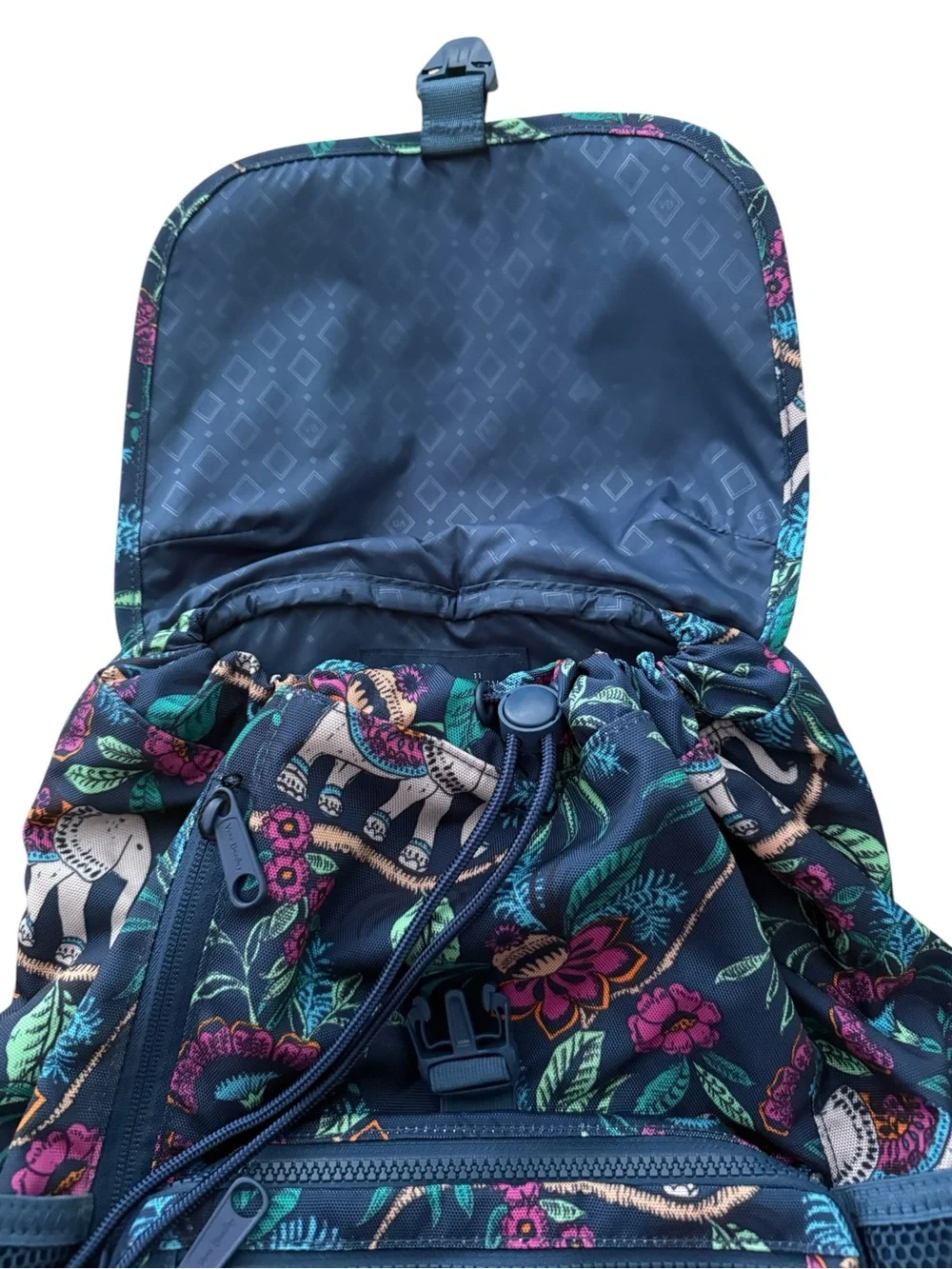Vera Bradley Navy Elephant Print Backpack